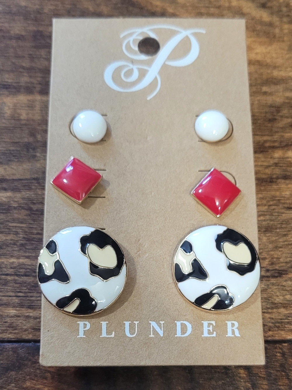 (12) PLUNDER Triple Enamel Earrings